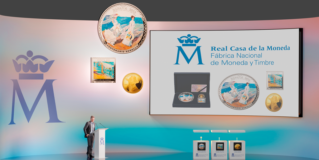 Blender. Presentación de monedas (Casa de Moneda y Timbre) por el centenario de Joaquín Sorolla